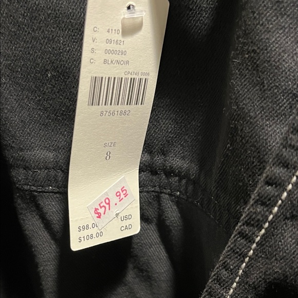 Pilcro Black Short Sleeve Blazer with Button Accents - Picture 3 of 3